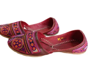 Elevate your traditional wardrobe with our exquisite Men’s Multicolor Thread Work Rajasthani leather Khussa