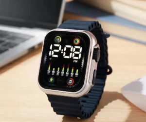 LED Digital Watch Clock Silicone Watchband Square Sports Electronic Watch