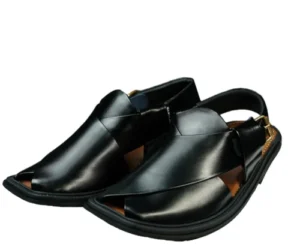 Smart Zalmi Chappal Classic Black Shine Leather