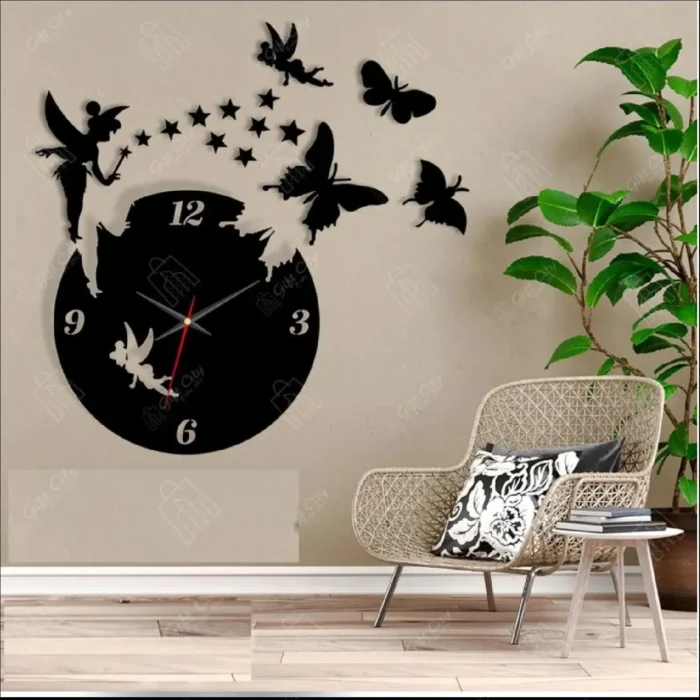 3D Fairy Clock with butterflies