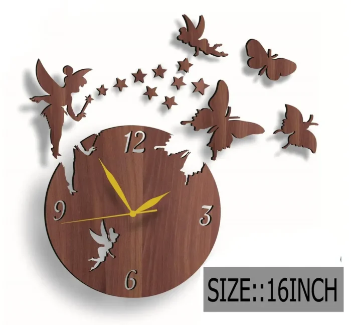 3D Fairy Clock with butterflies