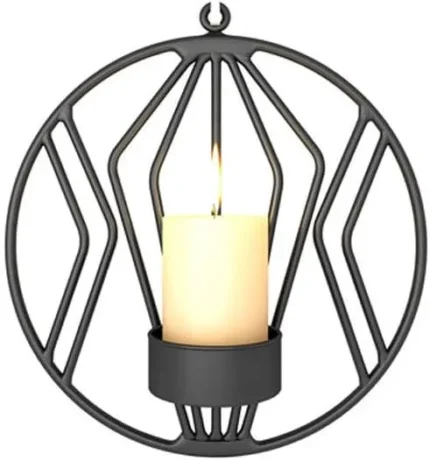 3D Geometric Round Iron Tealight Candle Holder