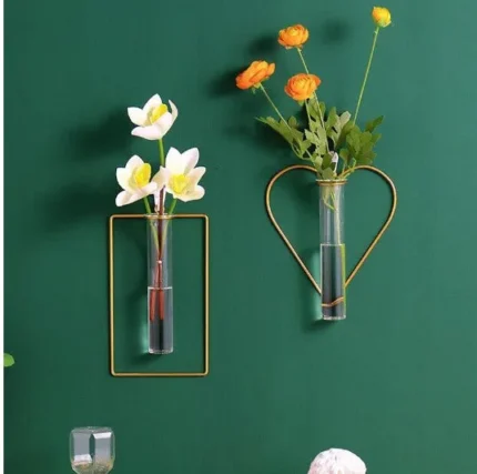 4pcs Wall-mounted Glass Vase Home Decor Wall Decoration