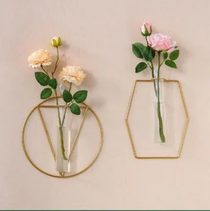 4pcs Wall-mounted Glass Vase Home Decor Wall Decoration