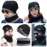 Beanie Wool Cap With Neck Warmer
