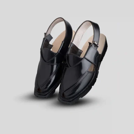 Norozi chappal Patent Black