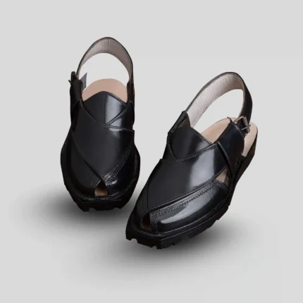 Norozi chappal Patent Black