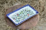 Blue Pottery Rectangular Dish