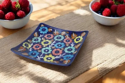 Blue Pottery Square Plate