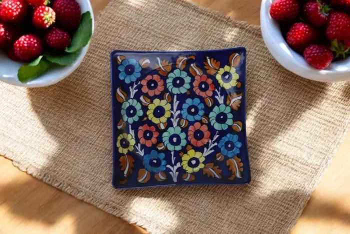 Blue Pottery Square Plate