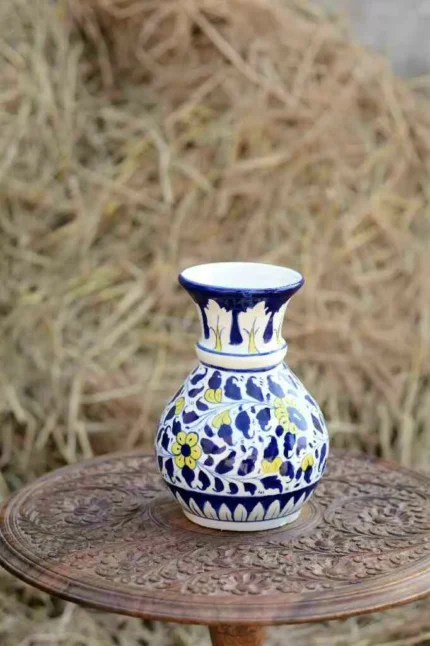 Blue Pottery Vase7.5x7- kaisz