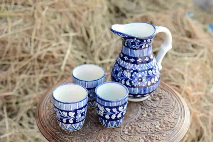 Blue Pottery Water Set