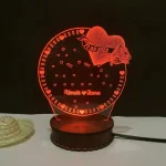 Customized 3D illusion heart flower name lamp glowing acrylic design Pakistan
