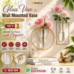Geometric Glass Vase Wall Decor Pakistan with metal frame