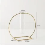 Hydroponic Glass Vase Nordic golden metal flower stand home decor