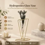 Hydroponics Glass Vase Iron Art Metal Plant Holder Home Décor Stand