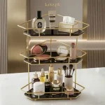 Luxury Makeup Organizer Pakistan gold makeup organizer with perfume storage display