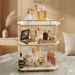 Luxury Makeup Organizer Pakistan gold makeup organizer with perfume storage display