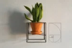 Metal Cube Plant Holder Stand-=