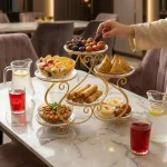 Modern fruit plate snack storage rack for Pakistani dining table -