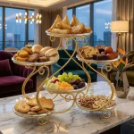 Modern fruit plate snack storage rack for Pakistani dining table -