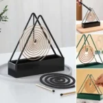 Mosquito coil holder Pakistan triangle iron black stand for home use