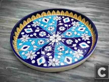 Blue Pottry Pizza Platter