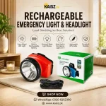 Rechargeable Emergency Light & Head Light with Built-in Battery