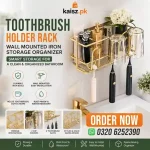 Toothbrush Holder Rack Pakistan wall-mounted iron bathroom organizer