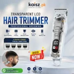 Transparent LCD Hair Trimmer Pakistan USB rechargeable professional beard trimmer (2)