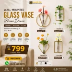 1pc Wall Mounted Glass Vase for Stunning Home Decor and Elegant Wall Decoration