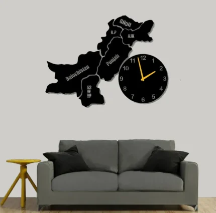 Wooden Map Wall Clock