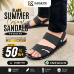 Black Summer Casual Sandals Pakistan for comfortable daily wear