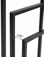 Freestanding 3 Tier Black Metal Towel Rack with Powder Coated Stainless Steel Frame for Bathroom Organization, Space Saving No Drill Towel Stand by Kaisz Pakistan