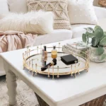 Round Mirror vanity Tray