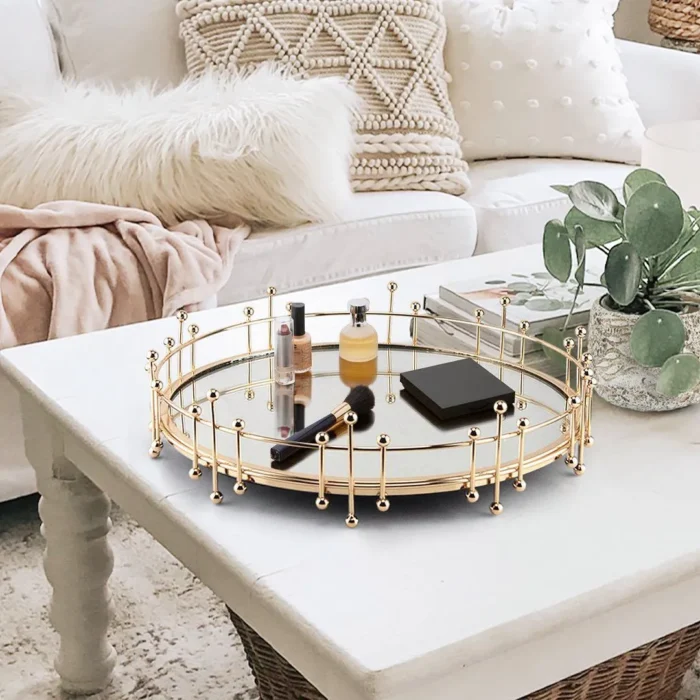 Round Mirror vanity Tray