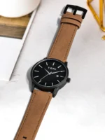 Luxury Quartz Watch Brown Black