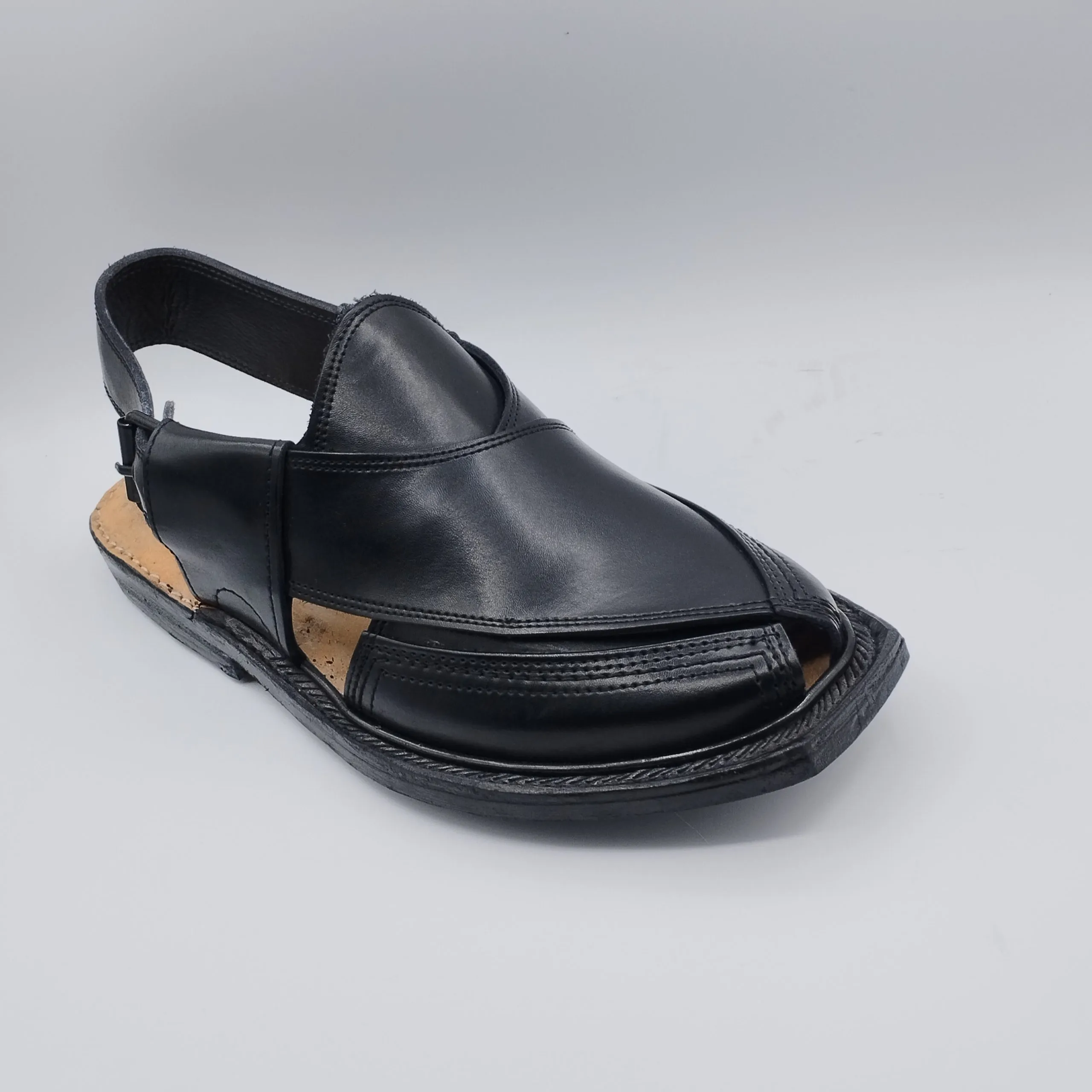 Norozi Chappal Sandal Black Single sole