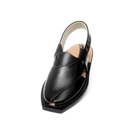 Norozi Chappal New Design Leather Handmade black