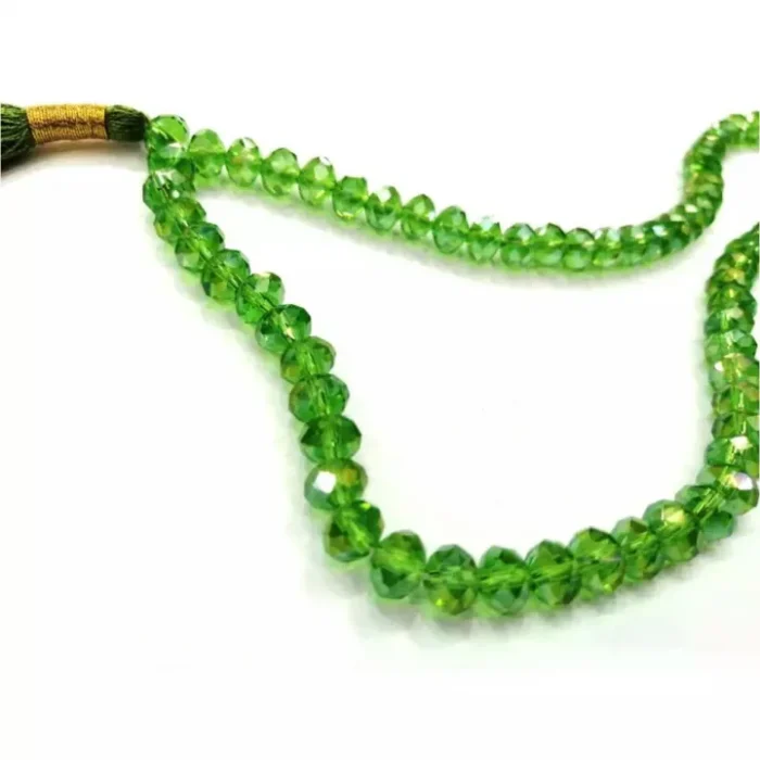 Green Crystal 100 Beads Rosary Tasbeeh - Gift Idea