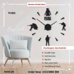 Buy PUBG Wooden Wall Clock 3D Laser Cut Gamer Wall Décor Pakistan