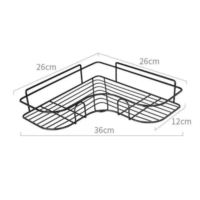 Casewin Shower Caddy Corner Shelf with 4 Removable Hook, Adhesive Metal Bathroom Shelf Wall Mounted, Non-Drilling Floating Shelf for Bathroom Organizer/Shower Organizer/Kitchen