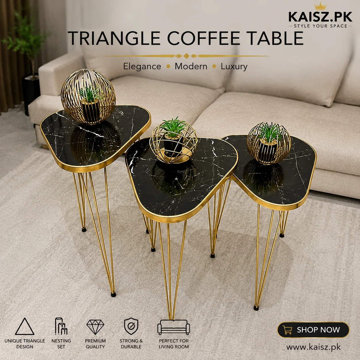 Modern round coffee table for living room in Pakistan (2)