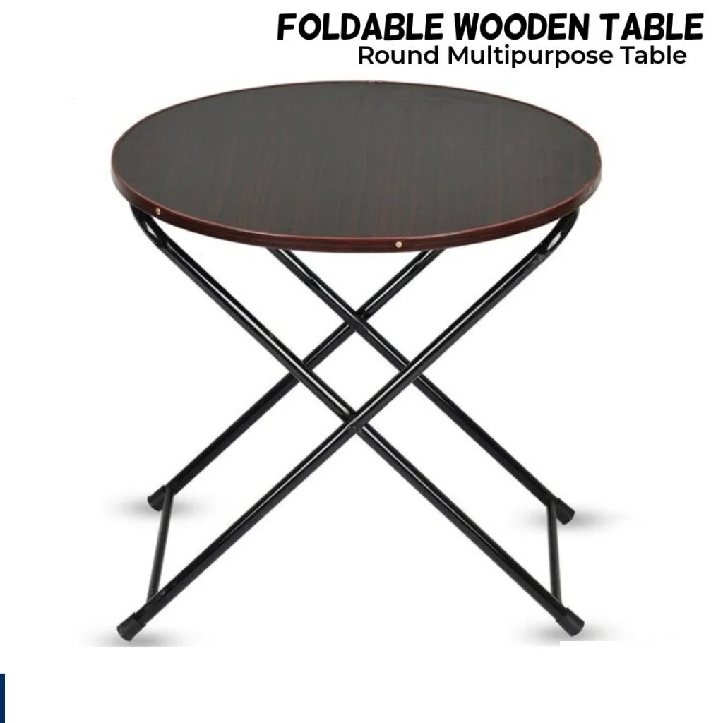 Foldable Metal Garden Side Table – Adjustable Height Coffee Table