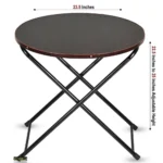 Foldable Metal Garden Side Table – Adjustable Height Coffee Table