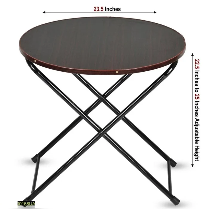 Foldable Metal Garden Side Table – Adjustable Height Coffee Table