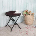 Foldable Metal Garden Side Table – Adjustable Height Coffee Table