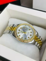 Rolex Stainless Steel Watch Silver Gold