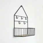 Creative Wall-Mounted Shelf with Hooks – Minimalist Space-Saving Storage for Home and Office