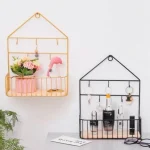 Creative Wall-Mounted Shelf with Hooks – Minimalist Space-Saving Storage for Home and Office